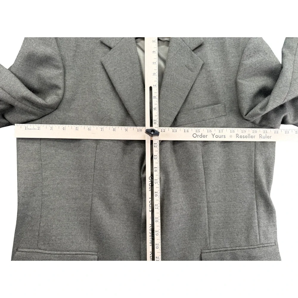 42L Lands End Mens 3 Button Pure Lambswool Blazer Sport Coat Jacket Gray/Green